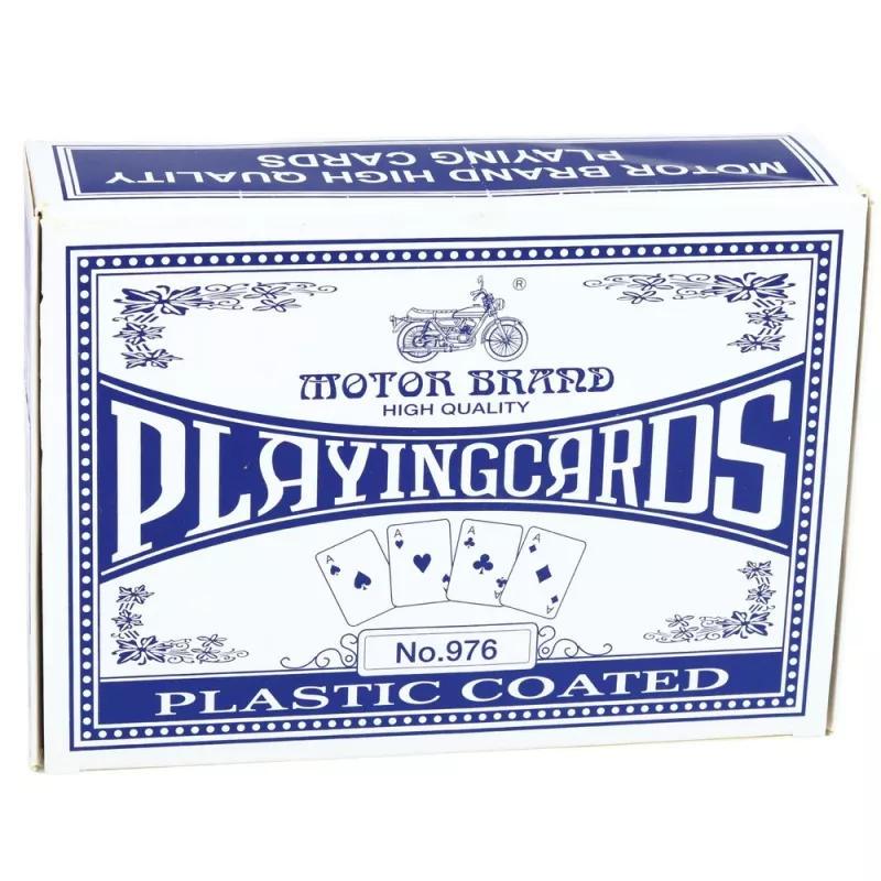 Carte da gioco LEAN TOYS Classic plastificate blu - formato poker, 54 carte, idrorepellenti