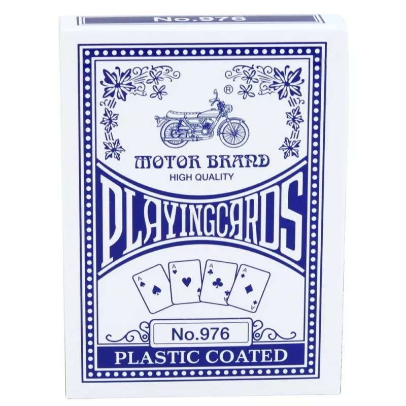 Carte da gioco LEAN TOYS Classic plastificate blu - formato poker, 54 carte, idrorepellenti