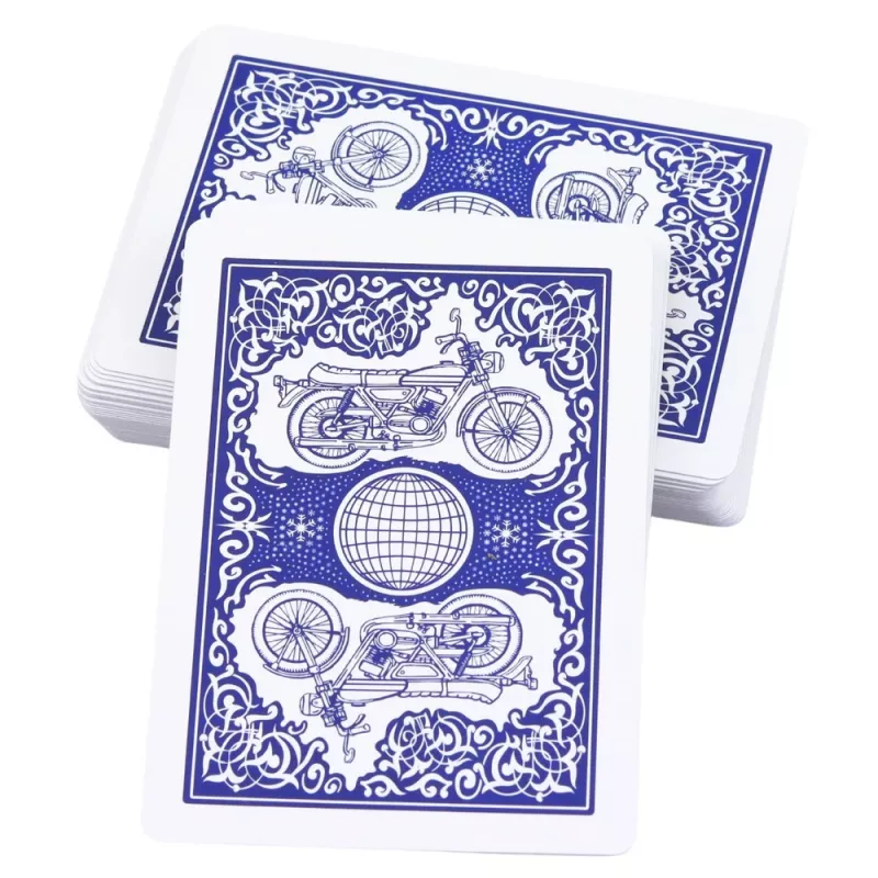 Carte da gioco LEAN TOYS Classic plastificate blu - formato poker, 54 carte, idrorepellenti