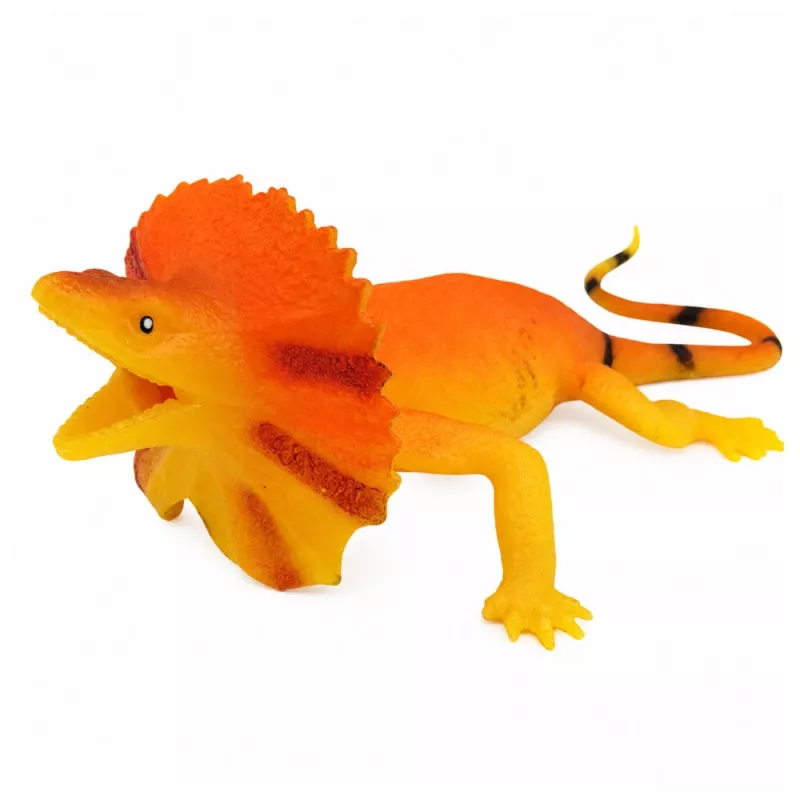 LEAN TOYS Lucertola dal collare Figura in gomma estensibile realistica 19cm