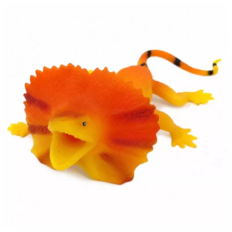 LEAN TOYS Lucertola dal collare Figura in gomma estensibile realistica 19cm