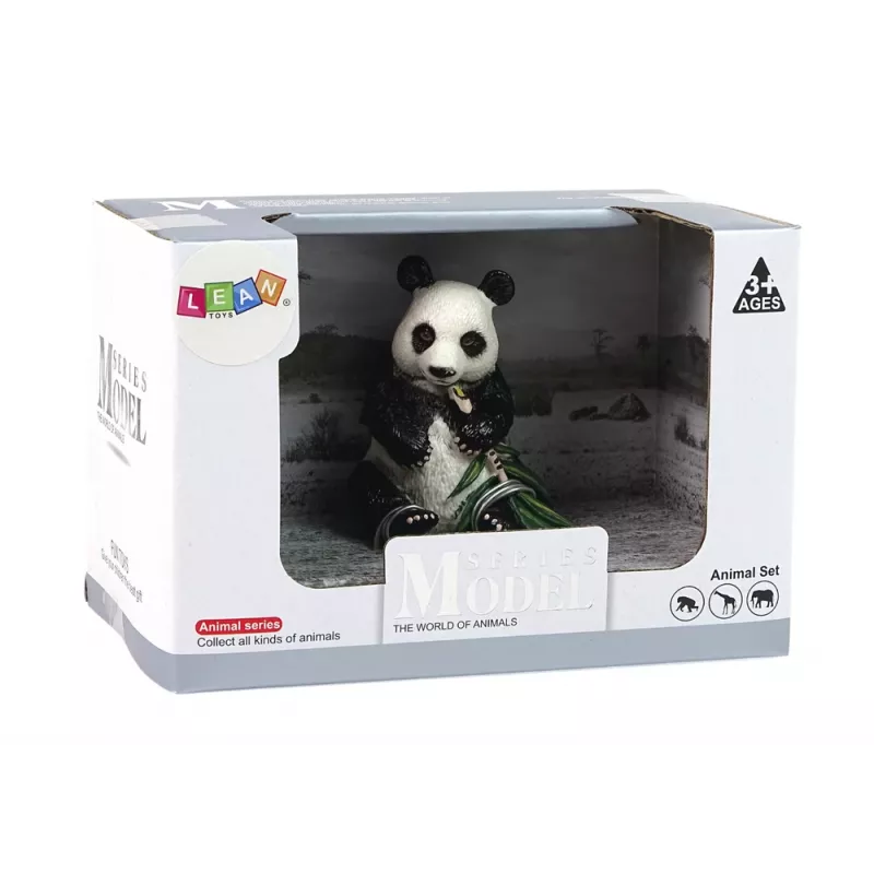 LEAN TOYS Statuina da collezione panda gigante con bambù
