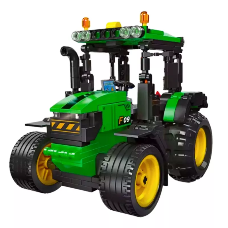 LEAN TOYS Mattoncini trattore agricoltura verde 304 pezzi