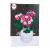 LEAN TOYS Mattoncini Ortensia Rosa in Vaso 342 Pezzi