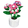 LEAN TOYS Mattoncini Ortensia Rosa in Vaso 342 Pezzi