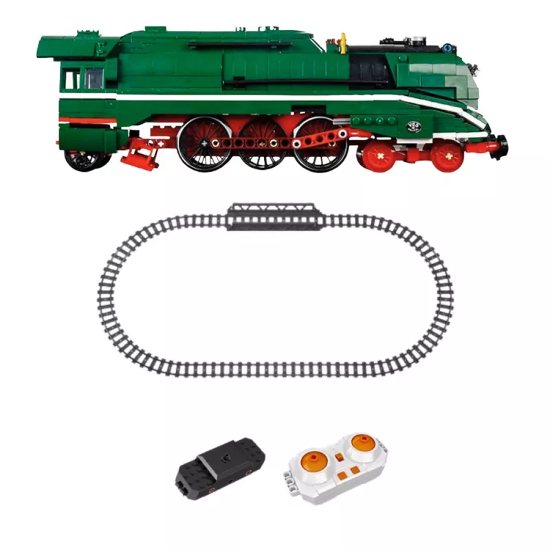 LEAN TOYS 23646 set di costruzioni locomotiva a vapore RC con telecomando e binari, 2348 pezzi