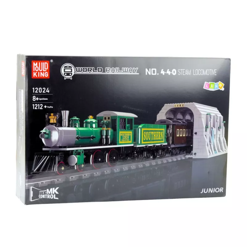 Mattoncini locomotiva a vapore radiocomandata RC LEAN TOYS verde 1212 pezzi