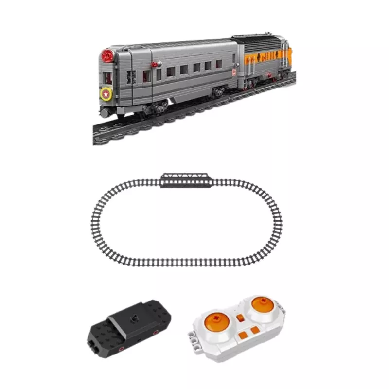 LEAN TOYS set di mattoncini - treno radiocomandato grigio/giallo (1.751 pezzi)