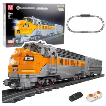 LEAN TOYS set di mattoncini - treno radiocomandato grigio/giallo (1.751 pezzi)