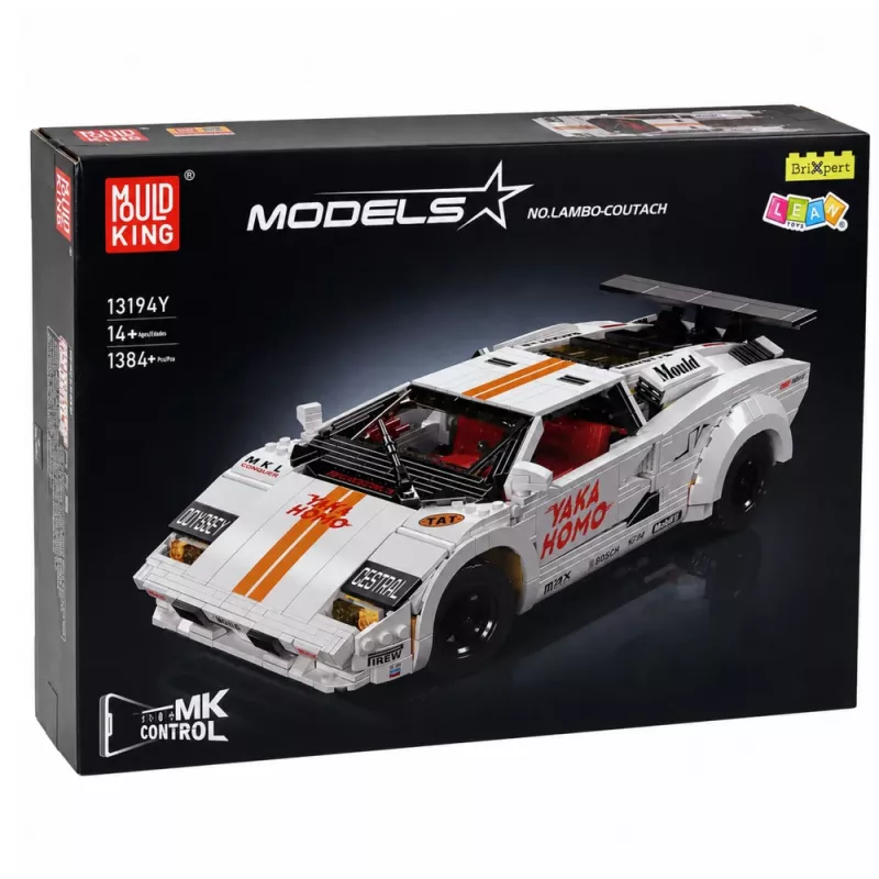 LEAN TOYS Mattoncini auto sportiva radiocomando RC bianca 1384 pezzi