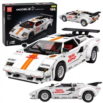 LEAN TOYS Mattoncini auto sportiva radiocomando RC bianca 1384 pezzi