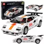LEAN TOYS Mattoncini auto sportiva radiocomando RC bianca 1384 pezzi