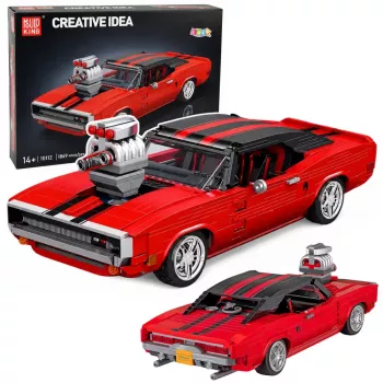 LEAN TOYS Mattoncini auto sportiva Charger rossa 1869 pezzi