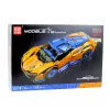 LEAN TOYS Mattoncini da costruzione auto sportiva RC – blu e arancione (1883 pezzi, 2,4 GHz, scala 1:8)