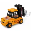 LEAN TOYS veicolo da cantiere carrello elevatore con pinza regolabile, luci e suoni, giallo, 1:43