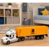 LEAN TOYS camion portacontainer con porte apribili, luci e suoni, giallo, 54 cm