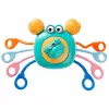 LEAN TOYS giocattolo sensoriale granchio per neonati sonaglio dentaruolo blu