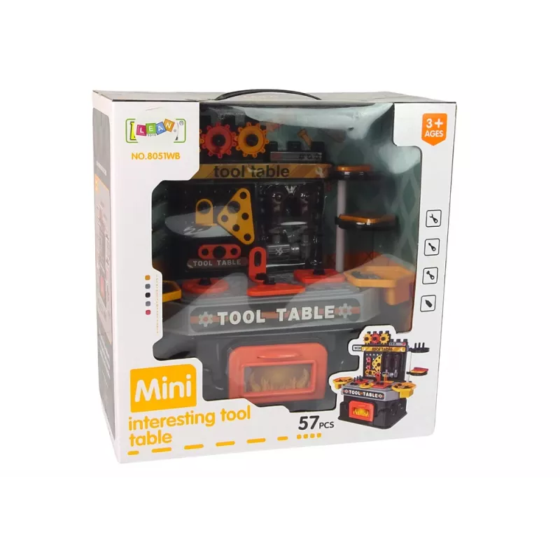 LEAN TOYS officina creativa fai da te banco da lavoro 57 pezzi con attrezzi