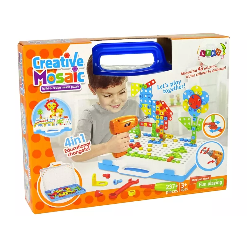 LEAN TOYS Puzzle mosaico creativo 4in1 cacciavite 237 pezzi
