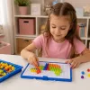 Set creativo LEAN TOYS puzzle a mosaico con bottoni e spilline a forma di fungo in valigetta 300 pezzi