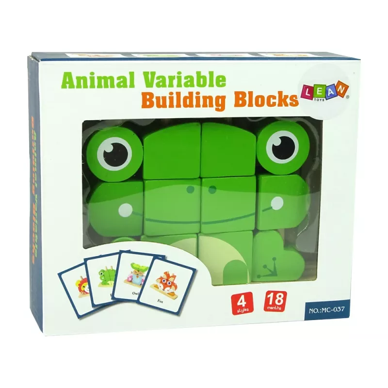 LEAN TOYS Mattoncini in legno creativi spaziali puzzle 3D rana