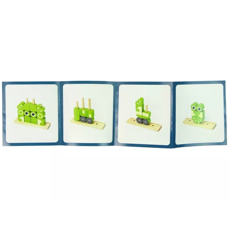 LEAN TOYS Mattoncini in legno creativi spaziali puzzle 3D rana