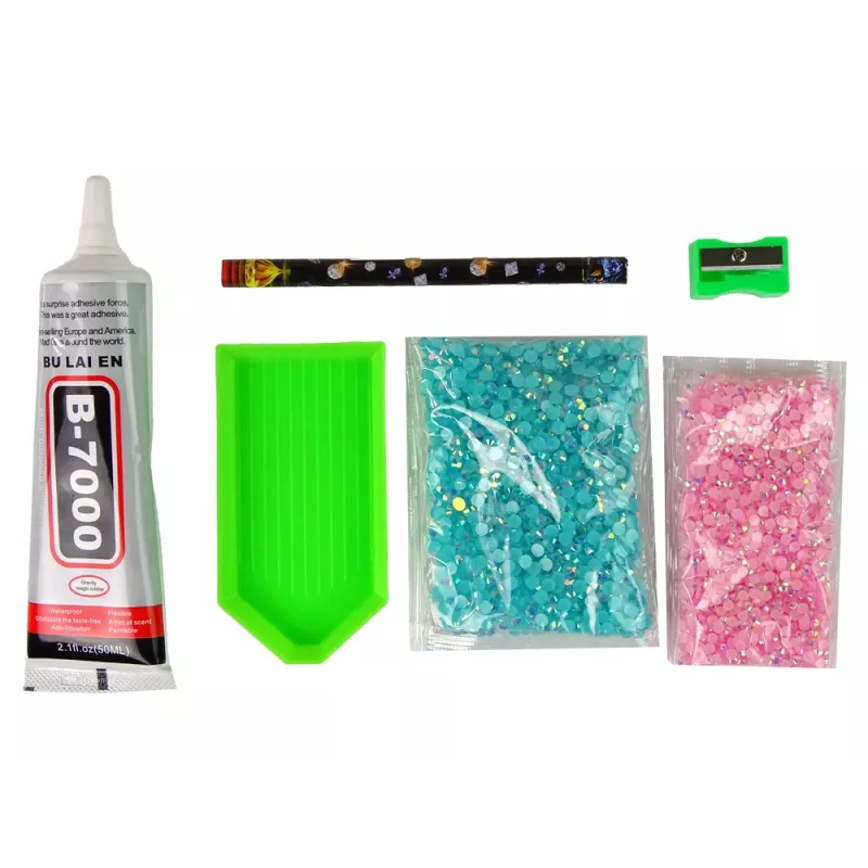 LEAN TOYS Kit unicorno creativo fai da te diamanti cristalli blu