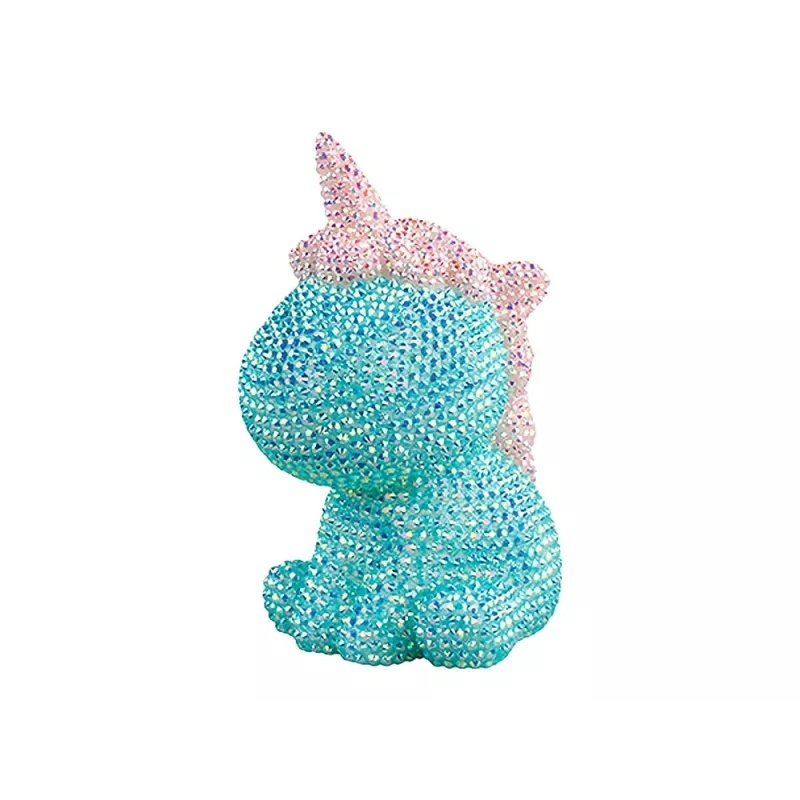 LEAN TOYS Kit unicorno creativo fai da te diamanti cristalli blu