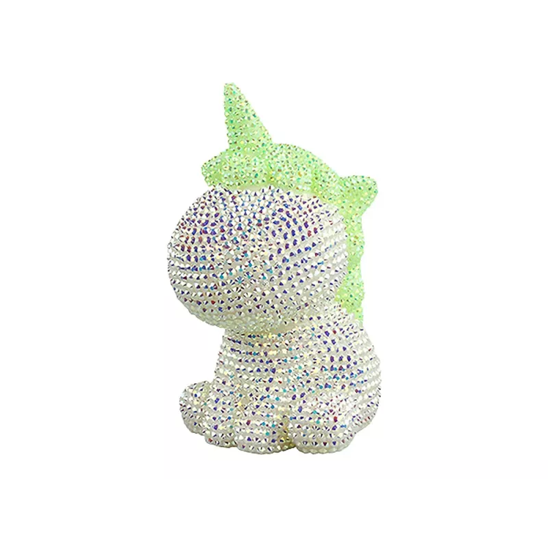 LEAN TOYS Kit unicorno creativo fai da te diamanti cristalli verde