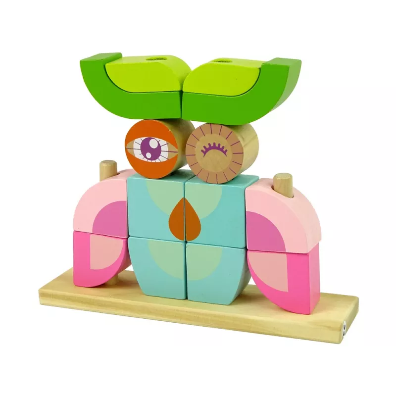 LEAN TOYS Puzzle in legno creativo spaziale gufo 3D
