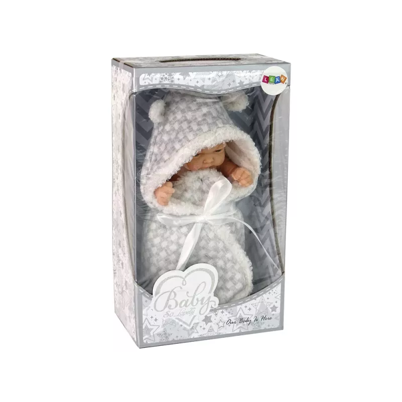LEAN TOYS Bambola neonato graziosa grigia con ciuccio