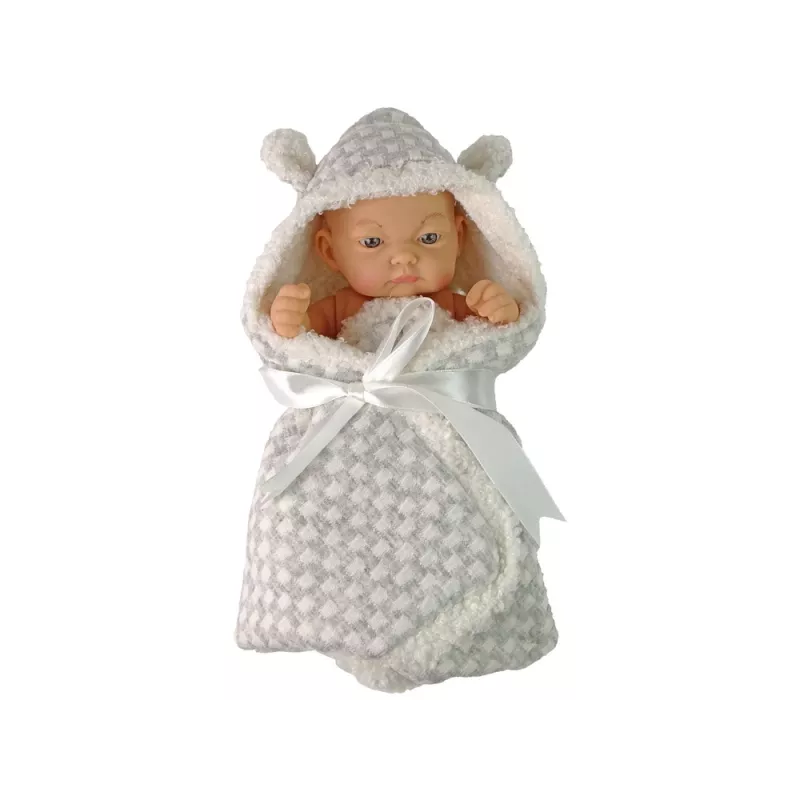 LEAN TOYS Bambola neonato graziosa grigia con ciuccio