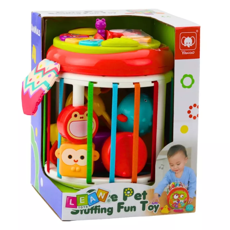 LEAN TOYS Cubo sensoriale cilindro Gioco interattivo di incastro con luce e suono - multicolore (22659)
