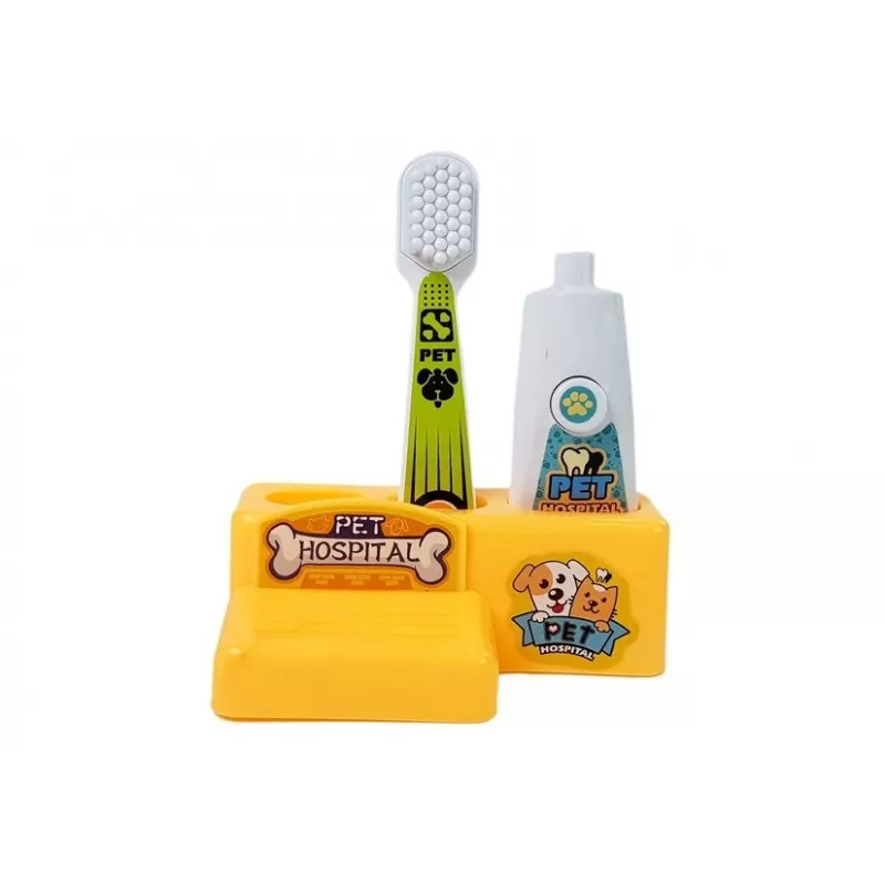 LEAN TOYS Set dentista per cani, piccola valigetta del dottore. Spazzolino. Dentifricio a pressione.