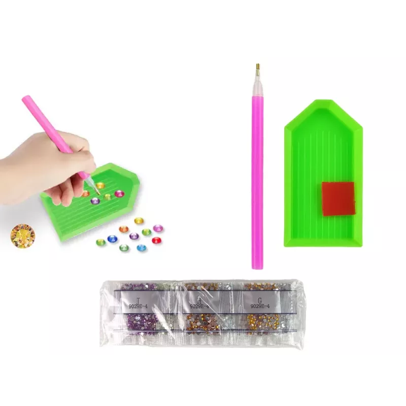 LEAN TOYS set adesivi ricamo diamanti animali mondo marino mosaico
