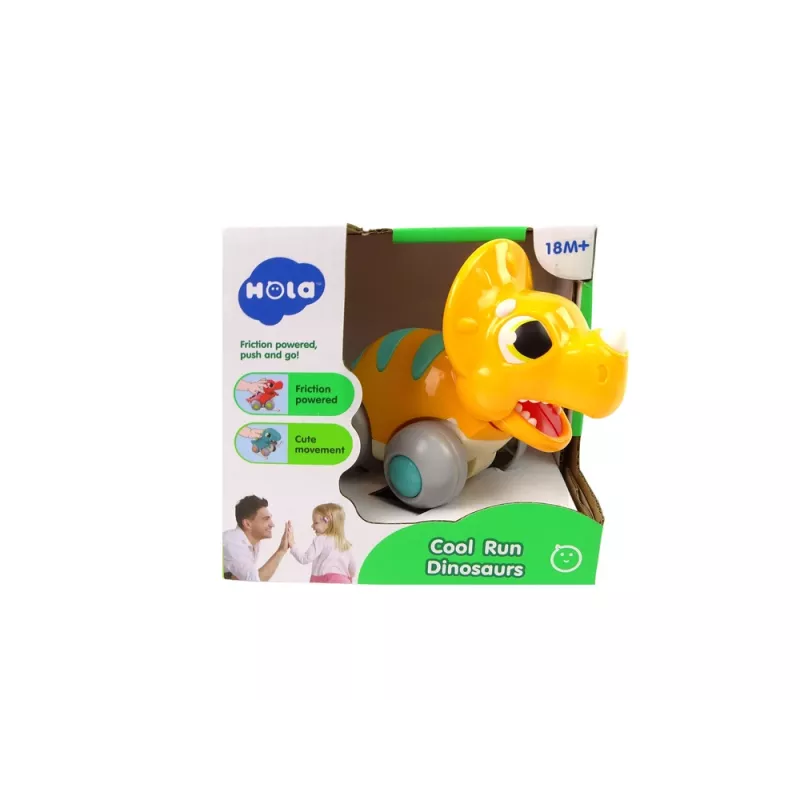 LEAN TOYS Dinosauro su ruote Triceratopo giallo statuina