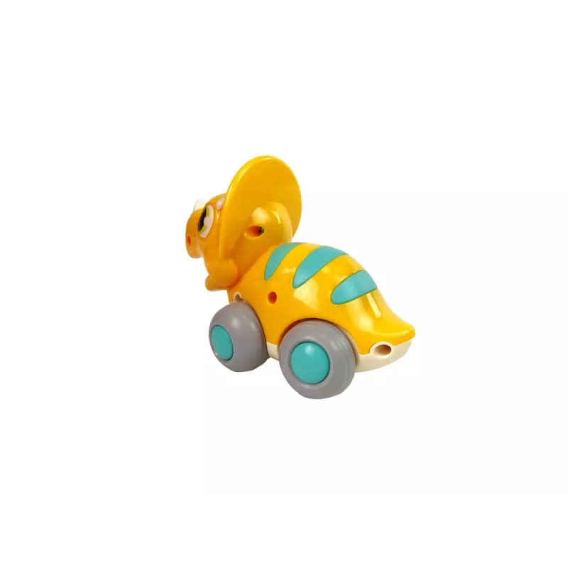 LEAN TOYS Dinosauro su ruote Triceratopo giallo statuina