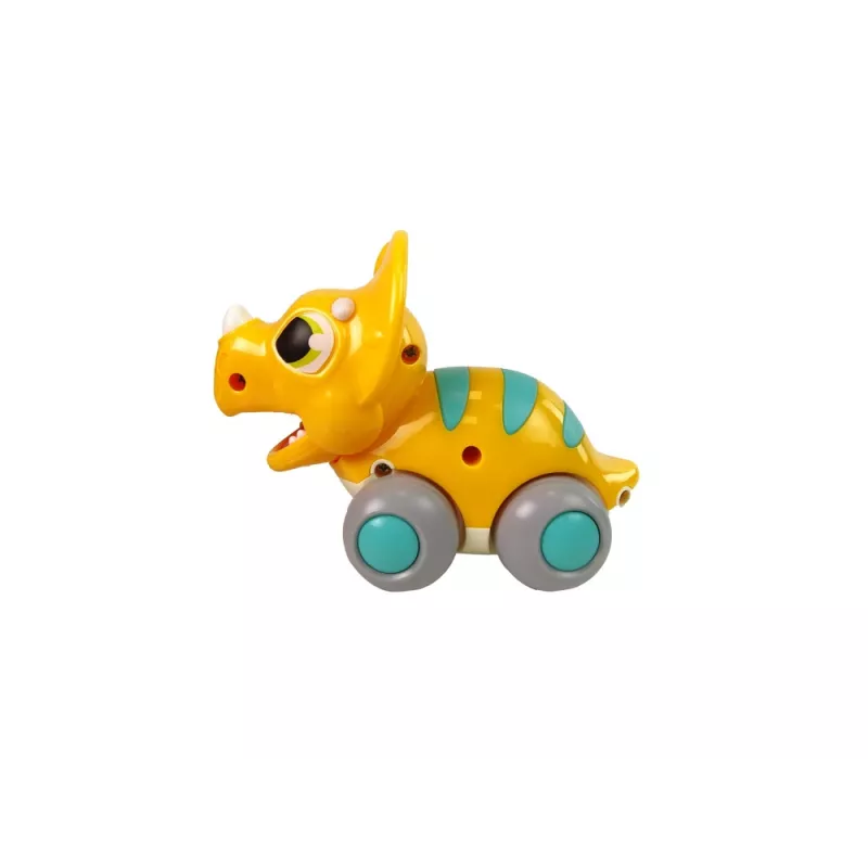 LEAN TOYS Dinosauro su ruote Triceratopo giallo statuina
