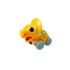 LEAN TOYS Dinosauro su ruote Triceratopo giallo statuina