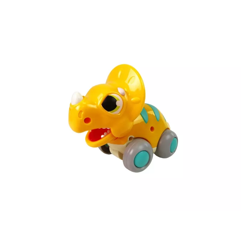 LEAN TOYS Dinosauro su ruote Triceratopo giallo statuina