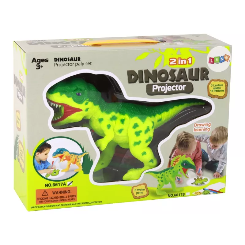 LEAN TOYS proiettore dinosauri con pennarelli e sagome