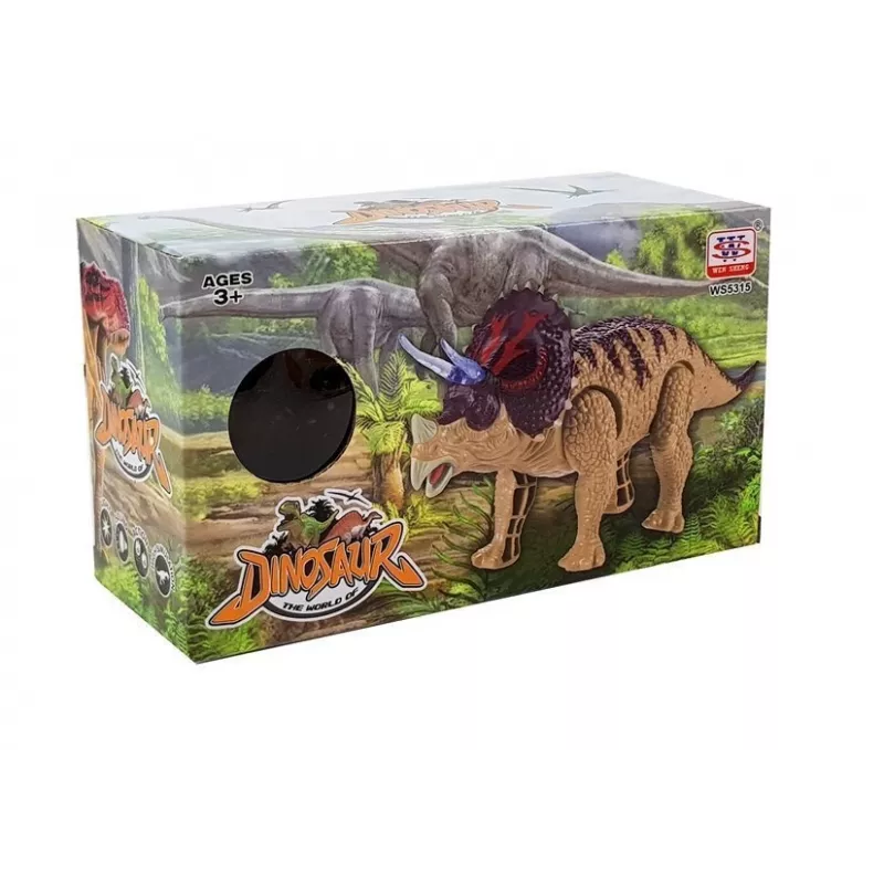 LEAN TOYS dinosauro Triceratops a batteria giallo