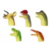 LEAN TOYS Dinosauri Marionette da dito sensoriali in gomma