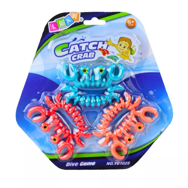 LEAN TOYS giocattolo da bagno divertimento acquatico granchi colorati 3 pz.