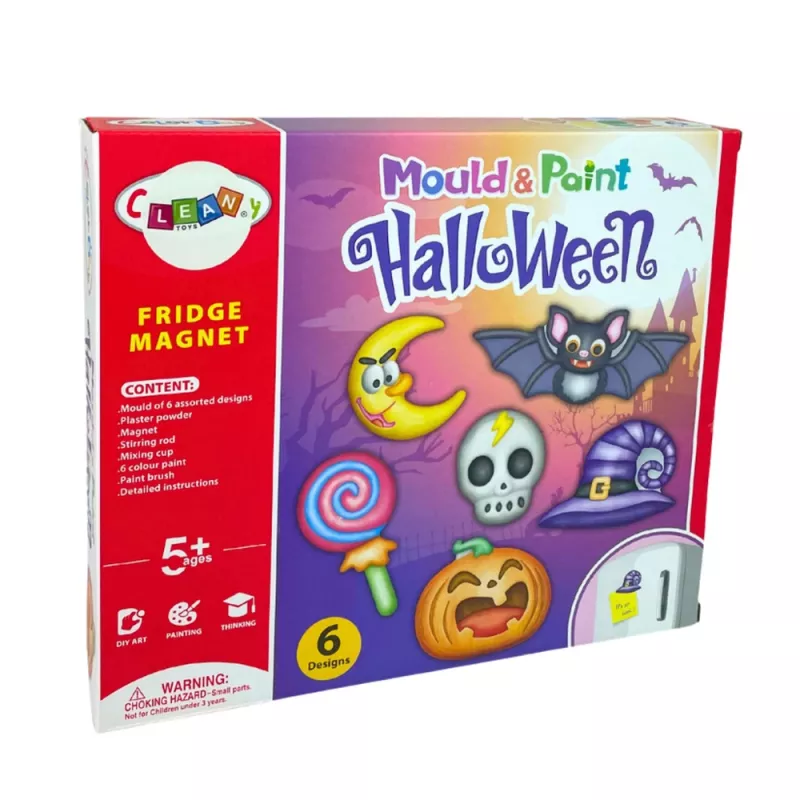 LEAN TOYS Kit fai da te Halloween magneti calchi in gesso zucca