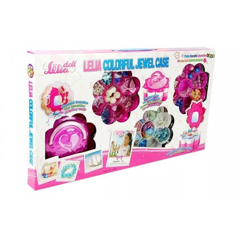 LEAN TOYS Set perline per bijoux fai da te scatola specchio pieghevole