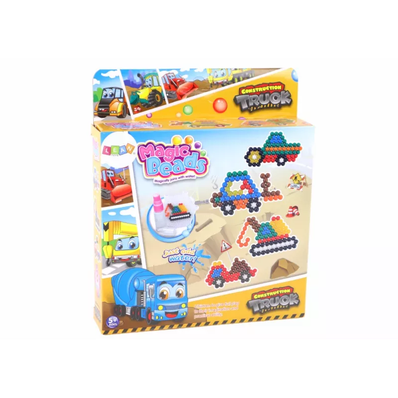 LEAN TOYS Set perline d'acqua fai da te perline magiche 8 colori veicoli da costruzione