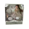 LEAN TOYS bambola per bambini Emily con cane a pelo lungo