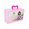 LEAN TOYS Set modellino bambola con vestiti, abiti e gioielli in valigetta
