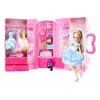 LEAN TOYS Set modellino bambola con vestiti, abiti e gioielli in valigetta